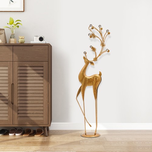 Retro Floor Mount Deer Statue Decoration Deer Statue Home Decor New - Picture 2 of 16