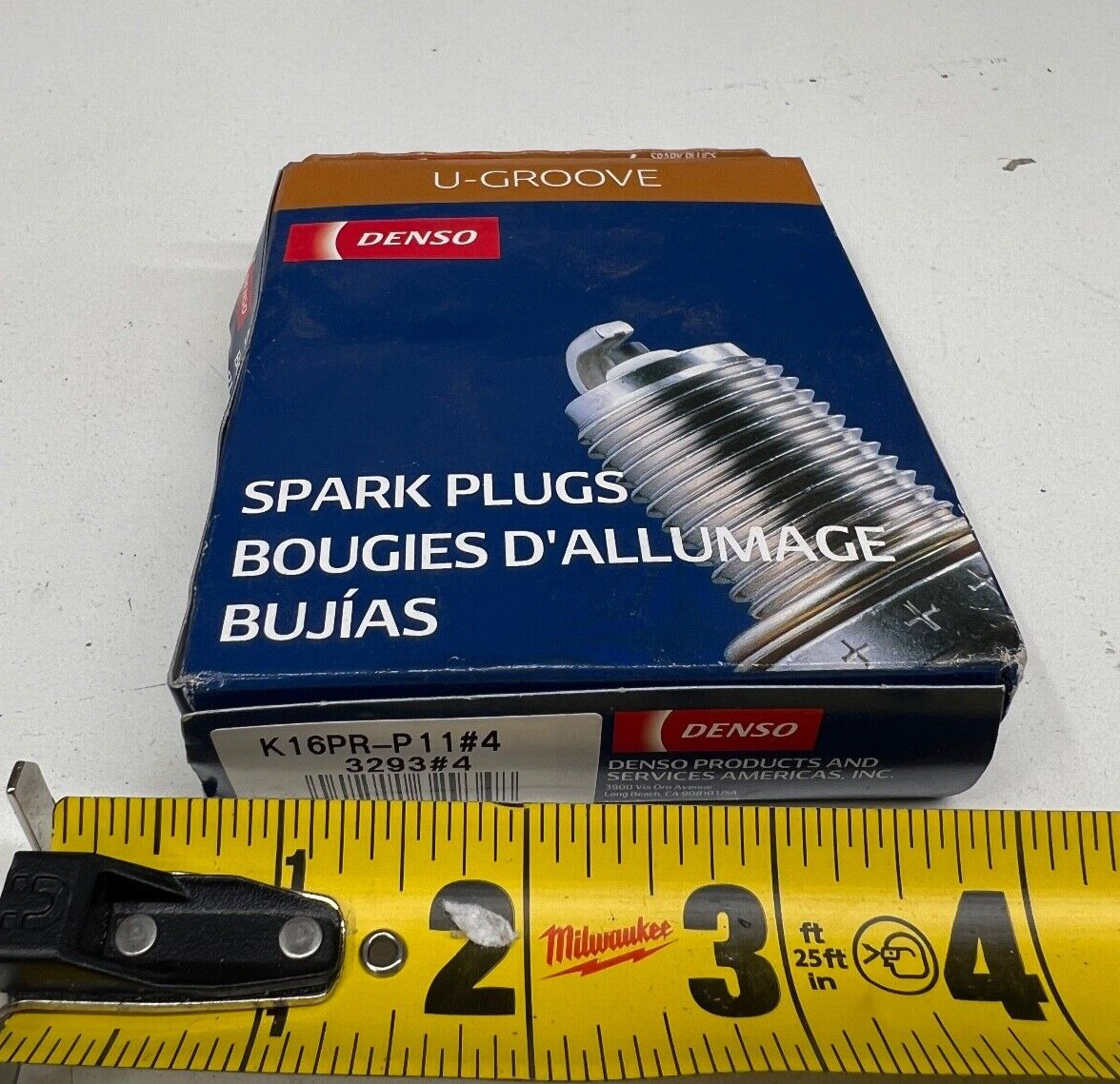 Pack of 4 Denso 3293 K16PR Double Platinum U-Groove Spark Plugs Flat Seat 14mm