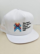Vintage 1987 USA MADE Olympics American Games Short Bill Trucker Hat Snapback