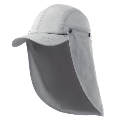 Unisex Foldable Fishing Hat UPF 50+ Summer Baseball Cap with Removable Neck Flap