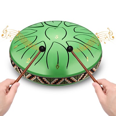6 Zoll 11 Töne Legierungsstahl Zungen Trommel Handpan Drums mit Drumsticks