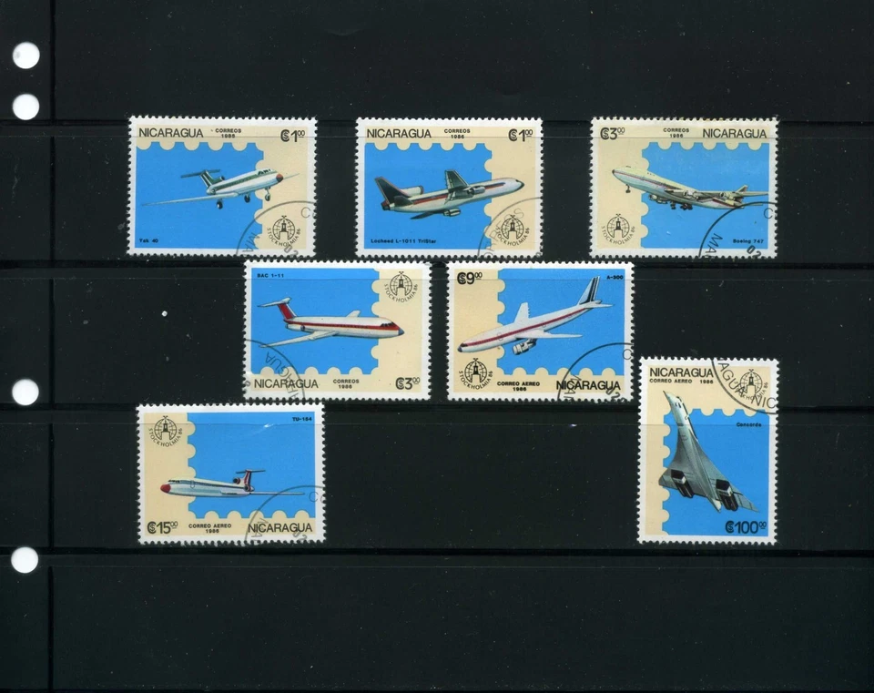 ''AVIATION OF NICARAGUA,- ''BOEING 747,-CONCORD,- more {7}  1986  - Image 2 of 2