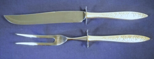 Vintage Wallace Sterling Silver Spanish Lace 2-Piece Carving Set: Fork & Knife