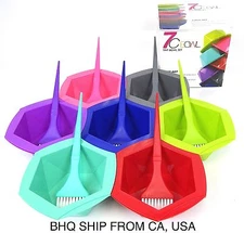 7-Color Rainbow Hair Dye Brush and Bowl Set for Hair Coloring