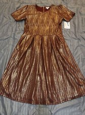 LuLaRoe ELEGANT Amelia Pleated Pockets Bronze/Gold XL 18/20 16/18 🦄  Unicorn