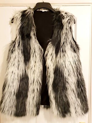 WINTER GILET WAISTCOAT LONG FAUX FUR SIZE 12-14  EU M Christmas - Image 1 of 4