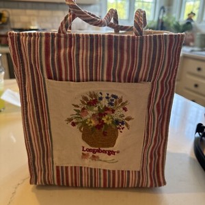 Longaberger Lunch Pail Tote With Water Bottle Holder 