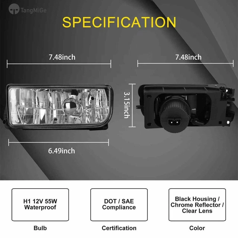 Fog Lights Compatible With 92-99 BMW 318i/is/ti 323i/is 325i/is 328i/is M3 E36 Foto 2 de 4