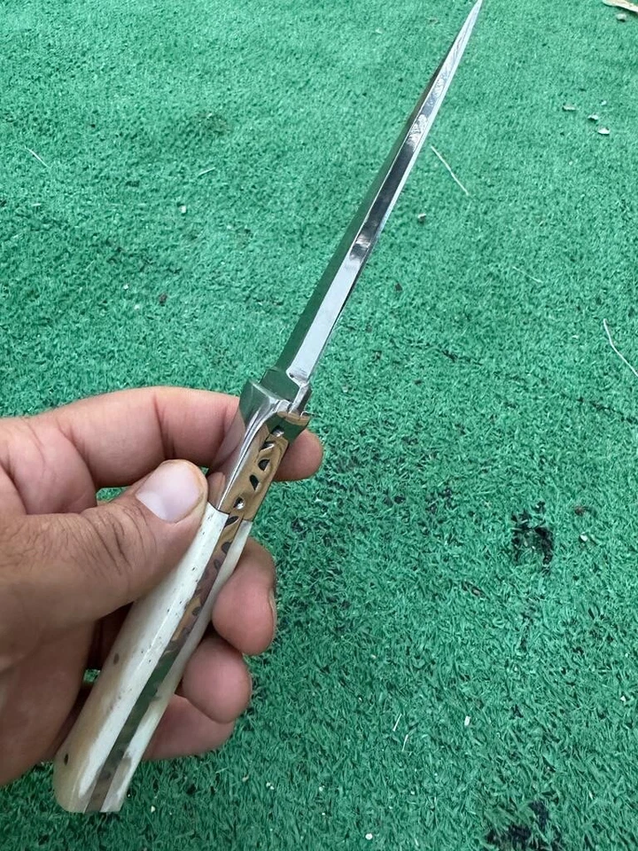 Daga de caza de acero D2 hecha a mano personalizada cuchillo de bota de doble filo Full Tang 268 Foto 3 de 4