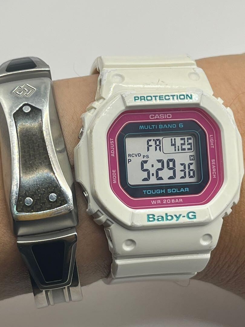 Casio G-SHOCK Baby-G BGD-5000 White Pink Solar Watch 40mm