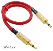 3.5mm (1/8") TS Mono Male to Male Ultra Flex Red Audio Cable [Multi-Length]