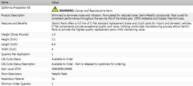 КОМПЛЕКТ ПЕРЕДНИХ ЦЕНТРАЛЬНЫХ ТОРМОЗНЫХ КОЛОДОК СЛЕВА И СПРАВА для 1986-1989 MERCEDES-BENZ 560SL - Изображение 4 из 4