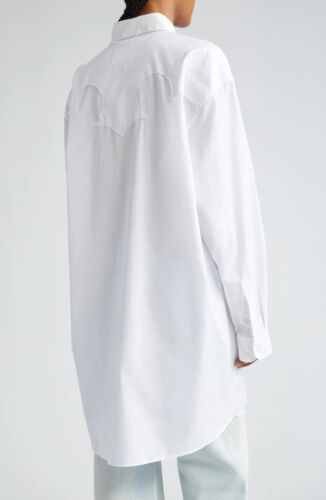 $1355 Maison Margiela Women's Oversized Cotton Shirt Dress White Size 40 / US 4 - Picture 2 of 7
