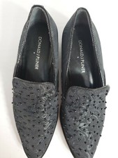 Donald J Pliner Womans Black Textile Upper body 1" heel Loafers 5M
