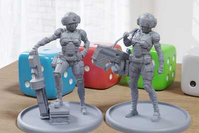 ARC Techie - 3D Printed Mini - Cyberpunk / Sci-Fi - Tabletop Miniature Wargaming