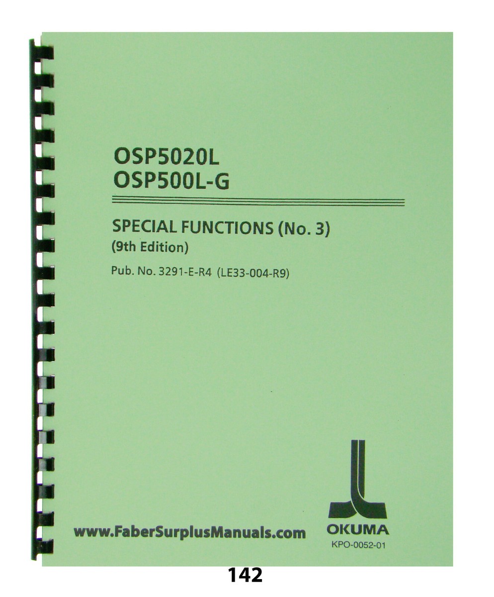 Okuma CNC OSP5020L/ OSP500L-G 9th Edition Special Functions #3