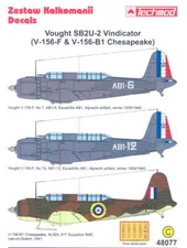 Techmod Decals 1/48 VOUGHT SB2U VINDICATOR in Foreign Service + Photo Etch Set