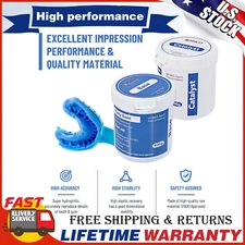 2Pcs (400g Base & 400g Catalyst) Dental Impression Putty Fast Set 800g VPS Putty