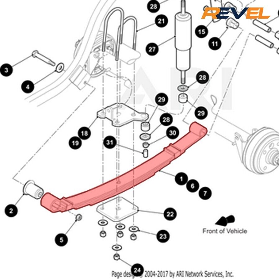 EZGO Cushman OEM HD Rear 4 Leaf Spring for 08-24 Golf Carts EZGO Cushman OEM HD Rear 4 Leaf Spring for 08-24 Golf Carts
