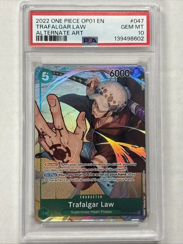 2022 One Piece OP01 Pre-Errata #047 Trafalgar Law Alternate Art PSA 10