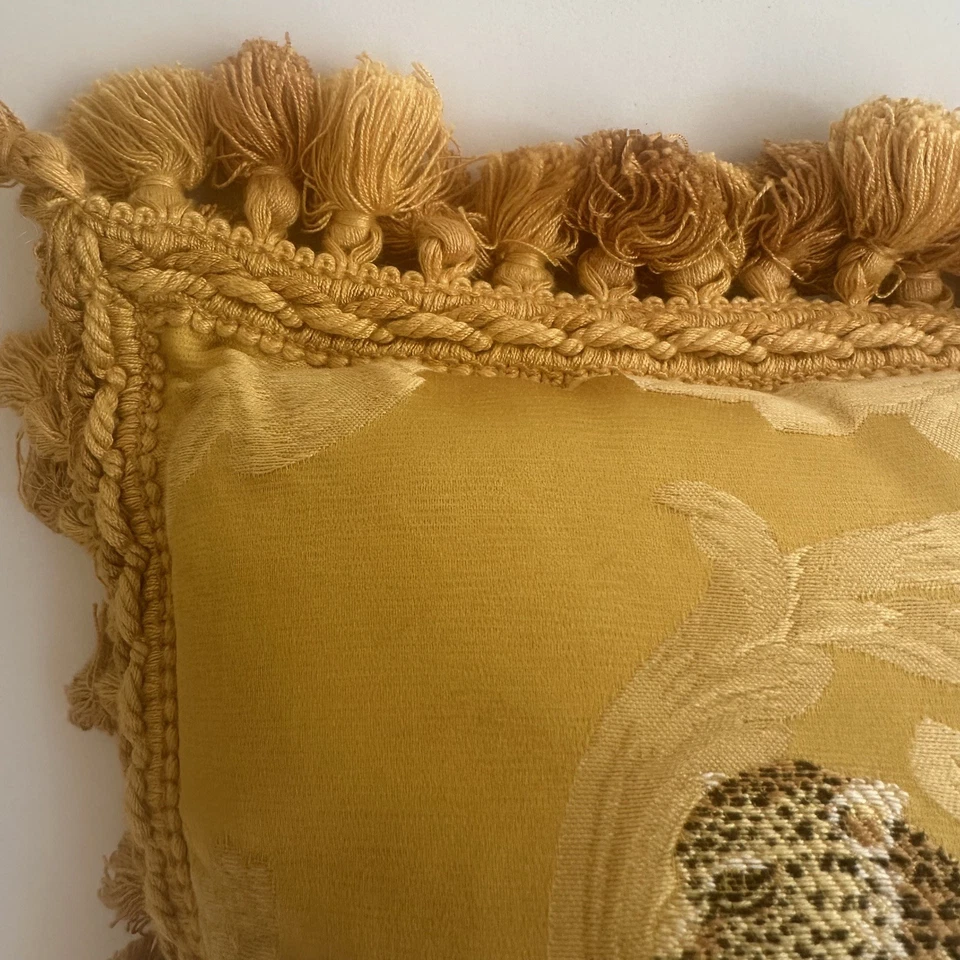 Passamaneria Toscana Oro Brocado Guepardo Leopardo Flecos Borla Almohada Barroco Foto 2 de 4