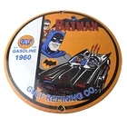 Vintage Gulf Gasoline Sign - Batman Robin Porcelain Gas Pump Sign