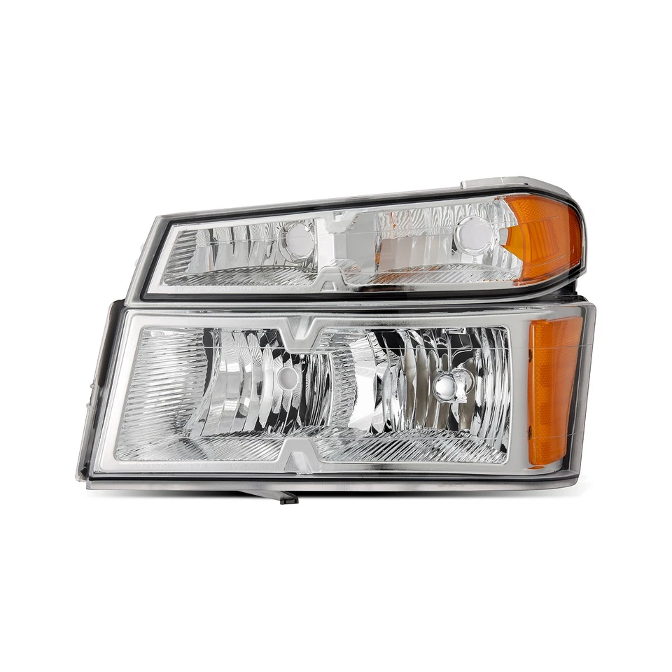 (No Bulb)For 2004-2012 Chevy Colorado Chrome Headlights+Corner Lamps Set - Image 2 of 4