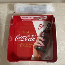 Coca-Cola Napkin Dispenser Tin with Bottle Grip Handle Red