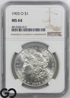 1903-O Morgan Silver Dollar Coin NGC MS 64 ** Lustrous Beauty!