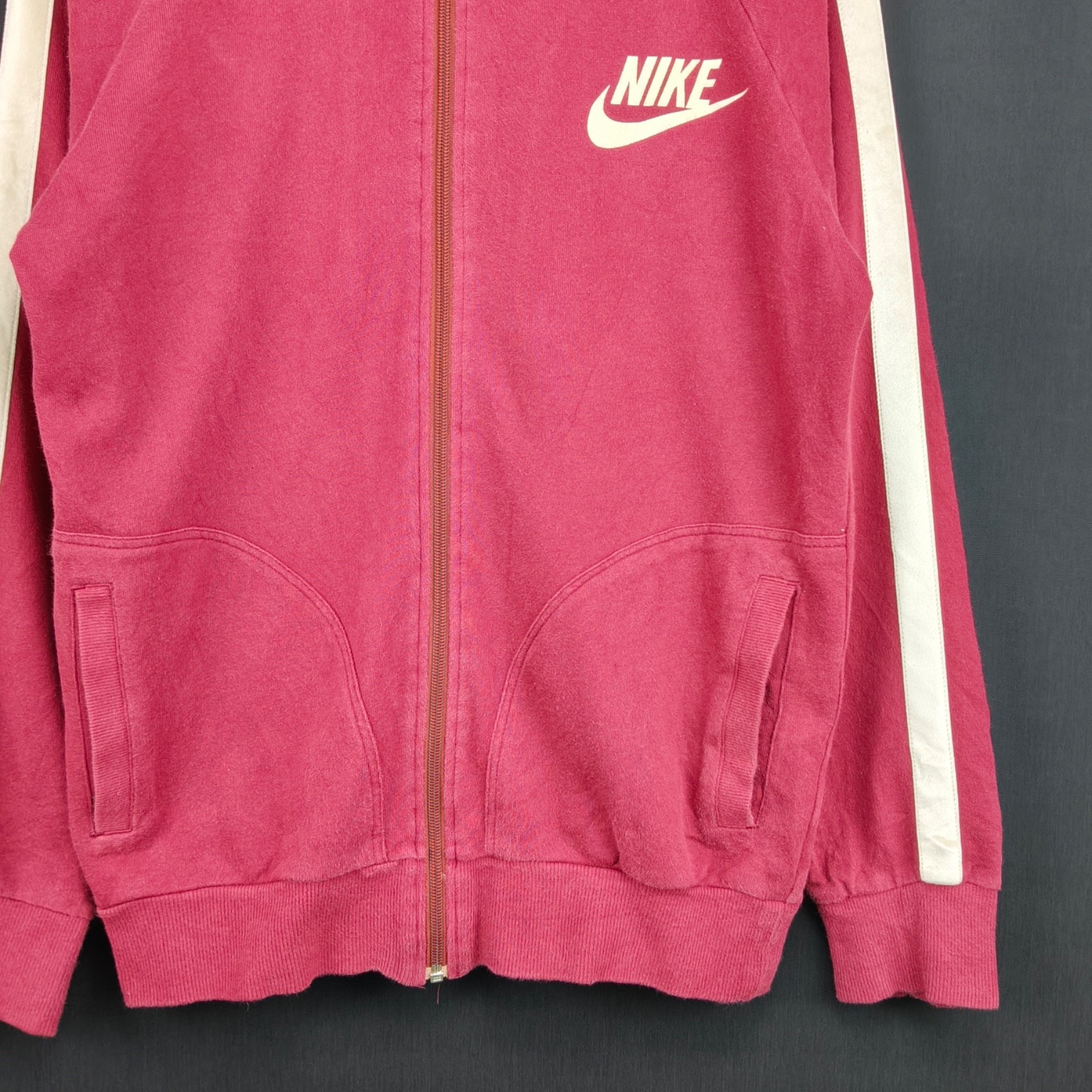 SACAI X NIKE Cardigan vintage Nike Swoosh rosso cotone zip tracktop giacca M