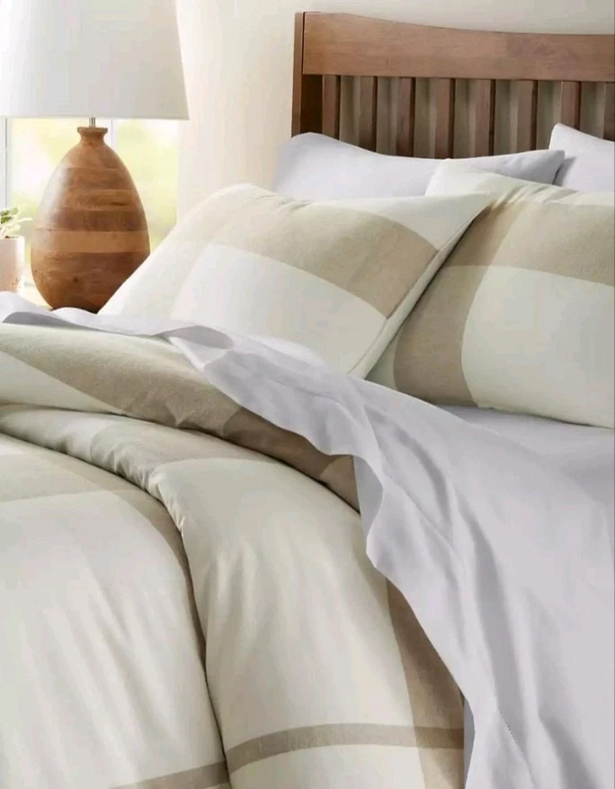 Charter Club "Yarn-Dyed Plaid" 3 Pc KING Duvet Set W/Shams, Cotton/Linen, NWT - Image 2 of 4