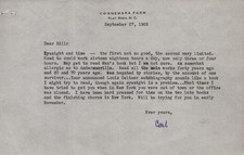 CARL SANDBURG - TYPED LETTER SIGNED 09/27/1955