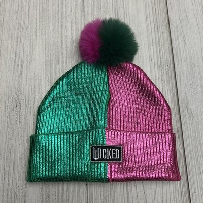 Wicked Unisex Two-Tone Beanie Green & Pink One Size Fits Most