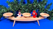 Adventsleuchter Weihnachtsleuchter Erzgebirge Weihnachtsmann Holz 29 cm 3 Kerzen