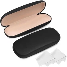 Joyberg Glasses Case, 2 Pack Cleaning  Glasses Case Hard Shell Fits Most Glasses