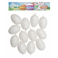 12 Ostereier Weiß 4 Cm Ostern Osterstrauch AnhäNger Osterdekoration Kunststoff