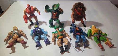 Fair / Good Lot of 8 MOTU Vintage HE-MAN Figures Some Armor No Weapons