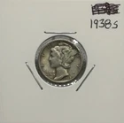 1938 S Mercury Dime, Good, 90% Silver, Nice, Extremely Low Mintage! 🔥🔥