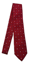 XMI Platinum Mens Neck Tie Red Geometric 100% Silk Made in USA 3" x 58" NWT