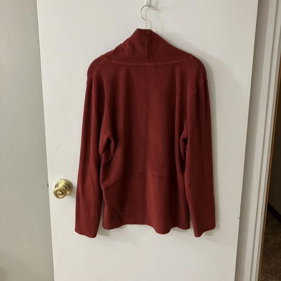 Free Country 女式红色罗纹牛仔轻便高领大号 — 第 4/4 张图片