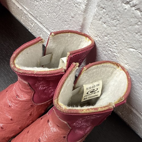 Roper Cowbabies Infant Baby Cowboy Boots SZ 6-12M Western Soft Sole Leather Shoe - Picture 6 of 11