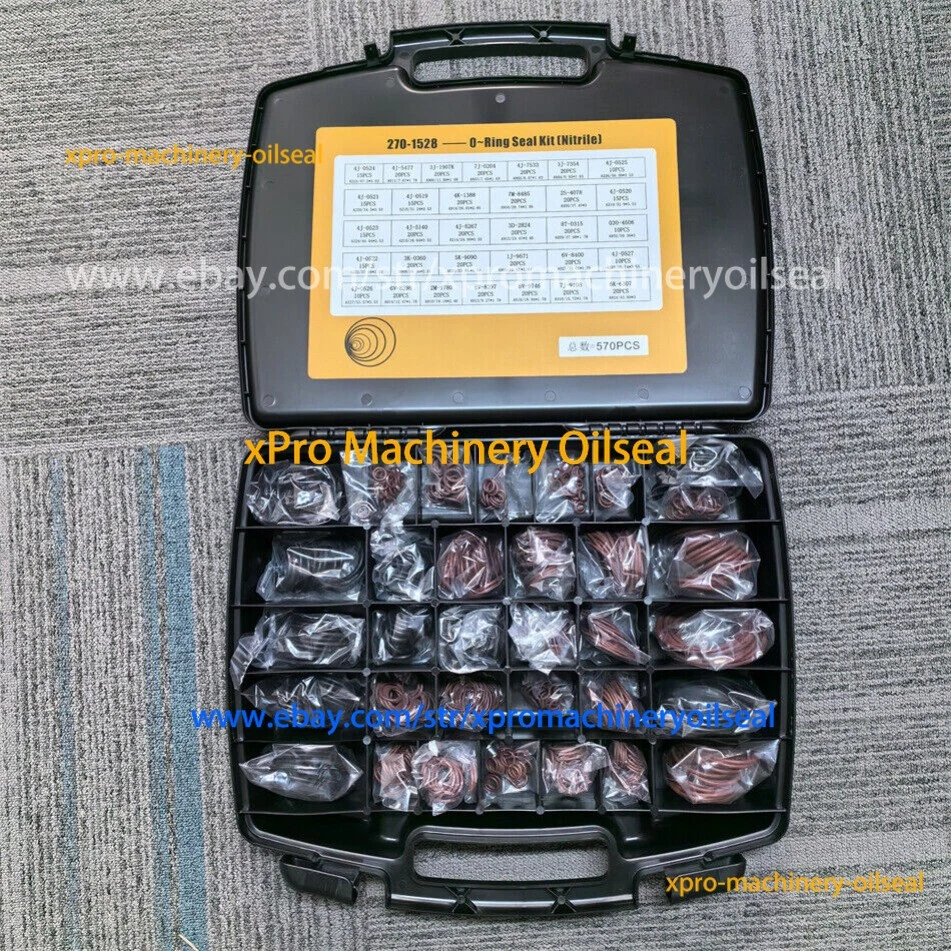 Kit de juntas tóricas 270-1528 570 piezas para excavadora Caterpillar kit de sellado de aceite de goma caja Foto 2 de 4