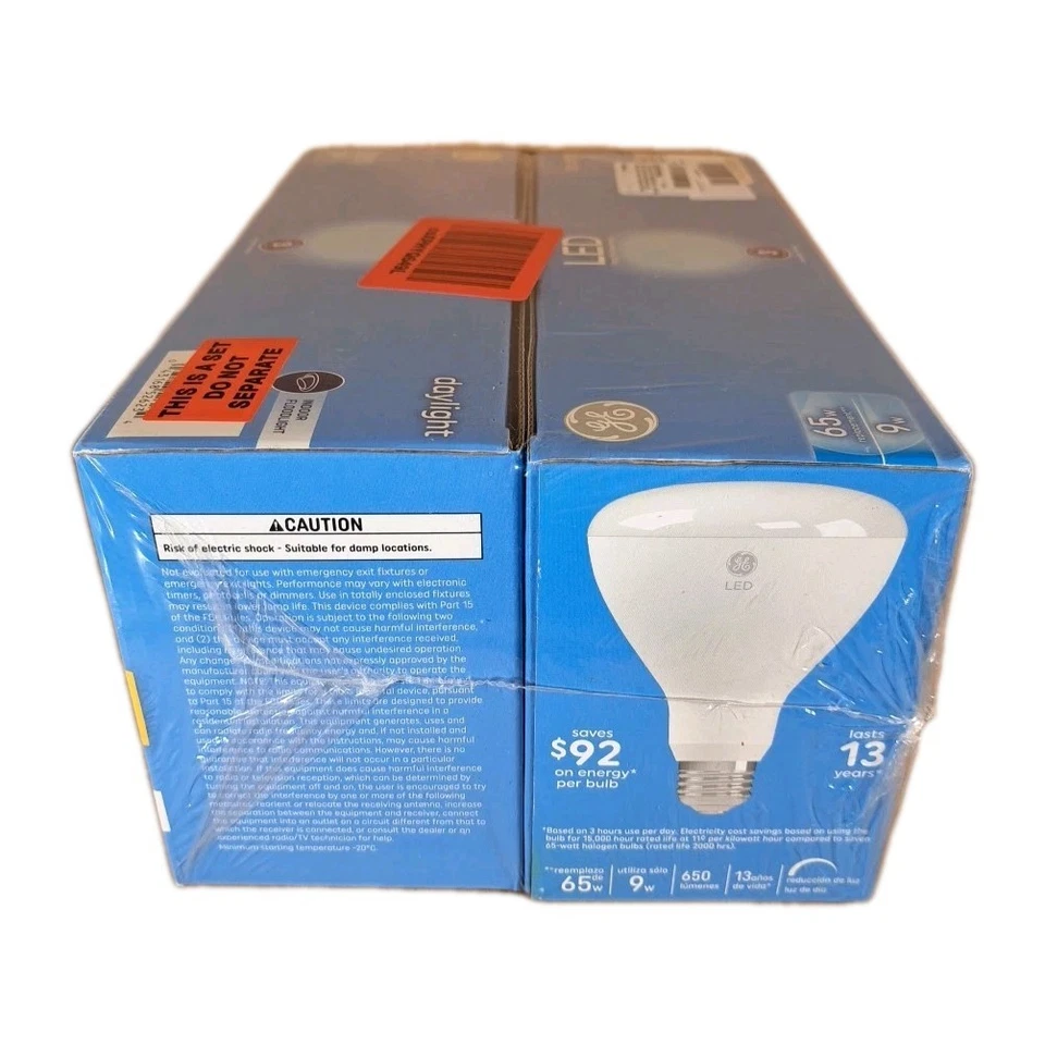 GE Flood Light Bulbs BR30 65W replacement 9w Daylight 8 Pack Dimmable 650 Lumen - Image 3 of 4