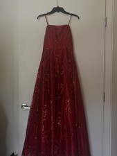 Strapless Women’s Red Sparkly Formal Prom Dress Size 9