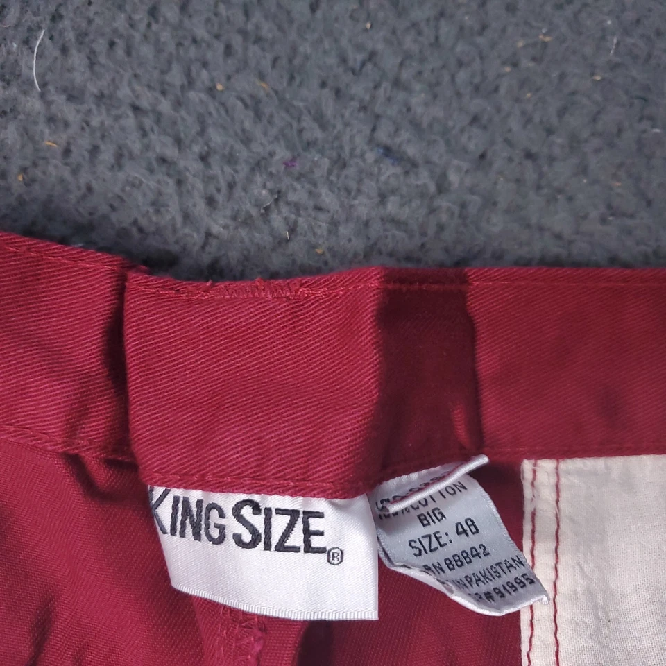 Pantalones Cortos Talla King Para Hombre Talla 48 Grande y Alto Carga Caqui Borgoña Foto 3 de 4