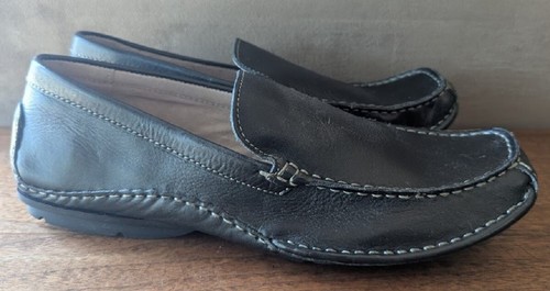 Franco Fortini Slip On Driving Loafers, Max, Black Leather, Moccasin, Size 9.5 - Picture 2 of 10