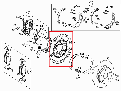 LST Ankerblech Set Für Mercedes W169 W245 - Bremsscheiben Schutz