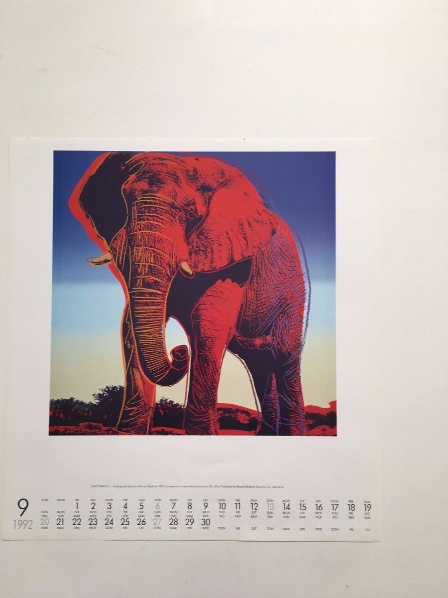 ANDY WARHOL,AFRICAN ELEPHANT 1983,AUTHENTIC PRINT FROM 1992