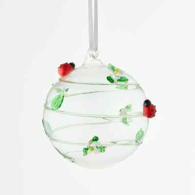 Wildlife Marienkäfer Kugel hängend Sienna Glas Geschenk Handarbeit Geschenk Marienkäfer
