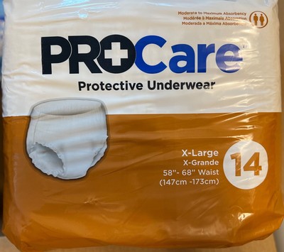 MEDICAL 6 PK/14 EA PROCare Plus Protective Underwear, X-Large, 58'' - 68'' CRU-514